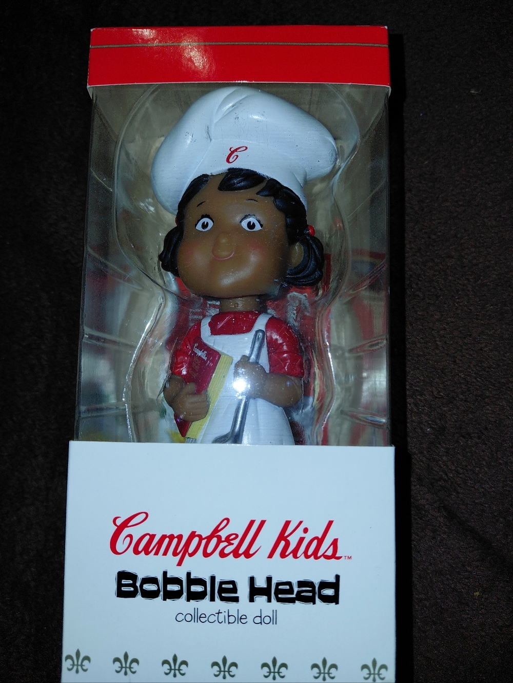 Campbell Kids Red & White Chef Bobble Head Doll
